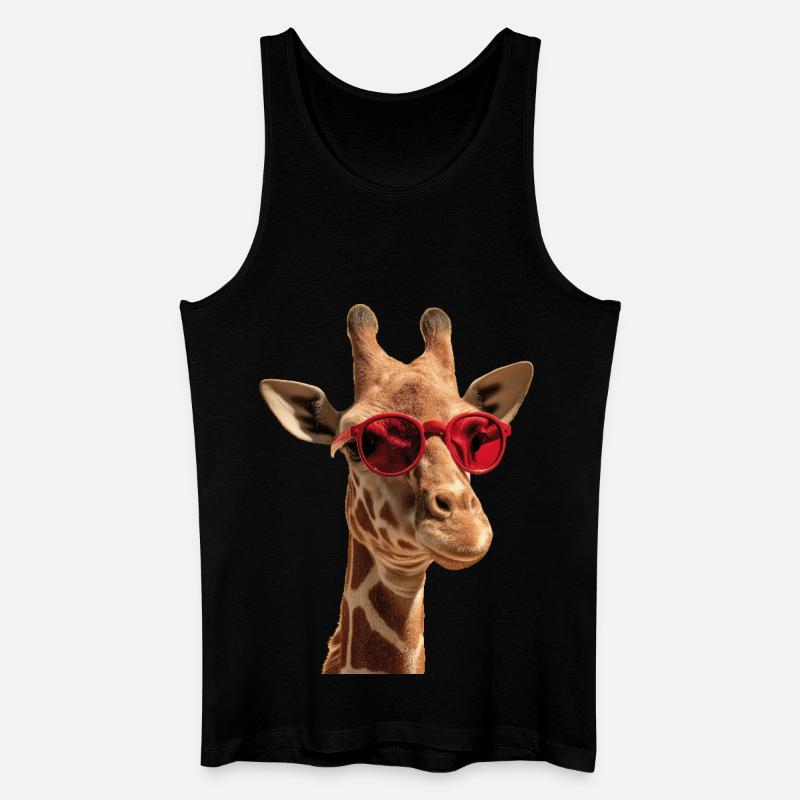 Giraffe Sonnenbrille - Männer Bio Tank Top - Schwarz