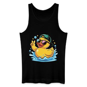 Cool Duck Rubber Duckie Cartoon Lunettes de soleil Casquette - Débardeur bio Homme - noir - Devant