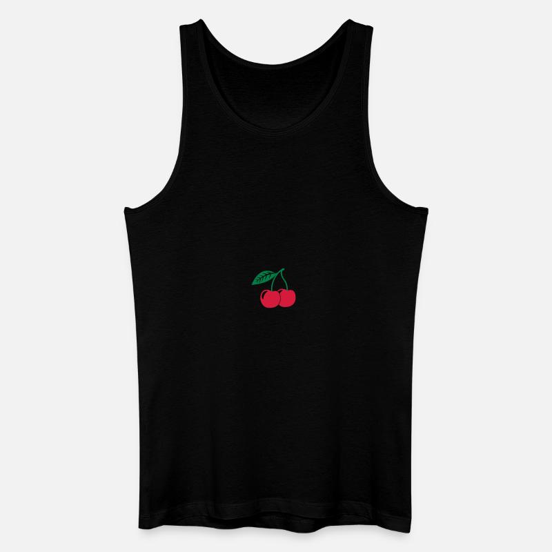 Kirsche, 2fb - Männer Bio Tank Top - Schwarz