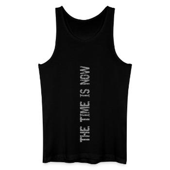The time is now - Männer Bio Tank Top - Schwarz - Vorne