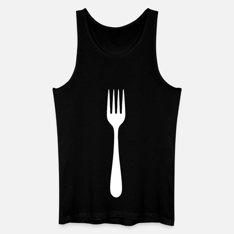 Cool Fork Silhouettes Design - Men’s Organic Tank Top - black