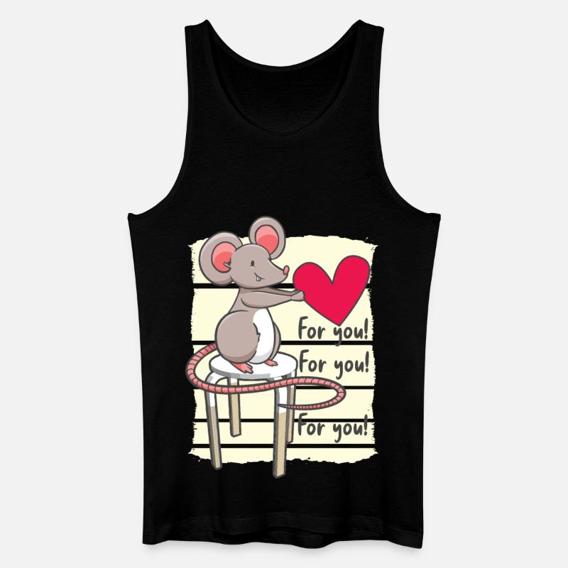 Süße Maus mit Herz - Männer Bio Tank Top - Schwarz