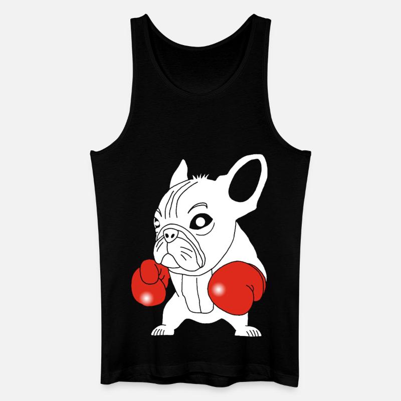 Weißer Hundeboxer - Männer Bio Tank Top - Schwarz