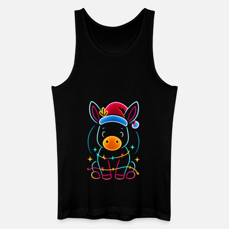 Donkey Elf Christmas Funny Gift - Men’s Organic Tank Top - black