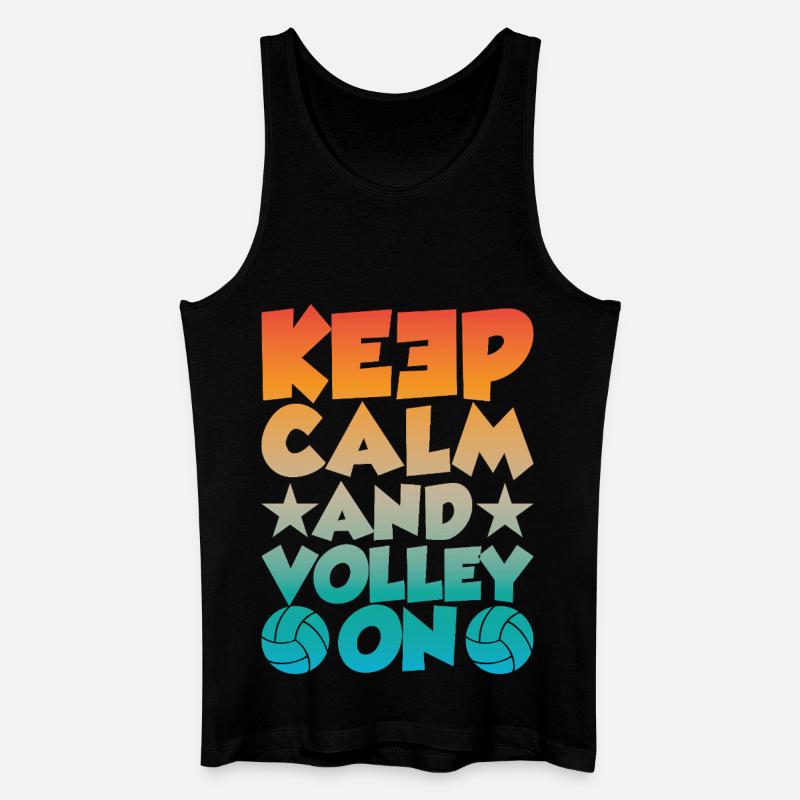 Keep Calm and Volley on - Männer Bio Tank Top - Schwarz