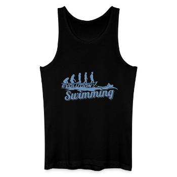 Evolution des Schwimmers der Schwimmerin - Männer Bio Tank Top - Schwarz - Vorne