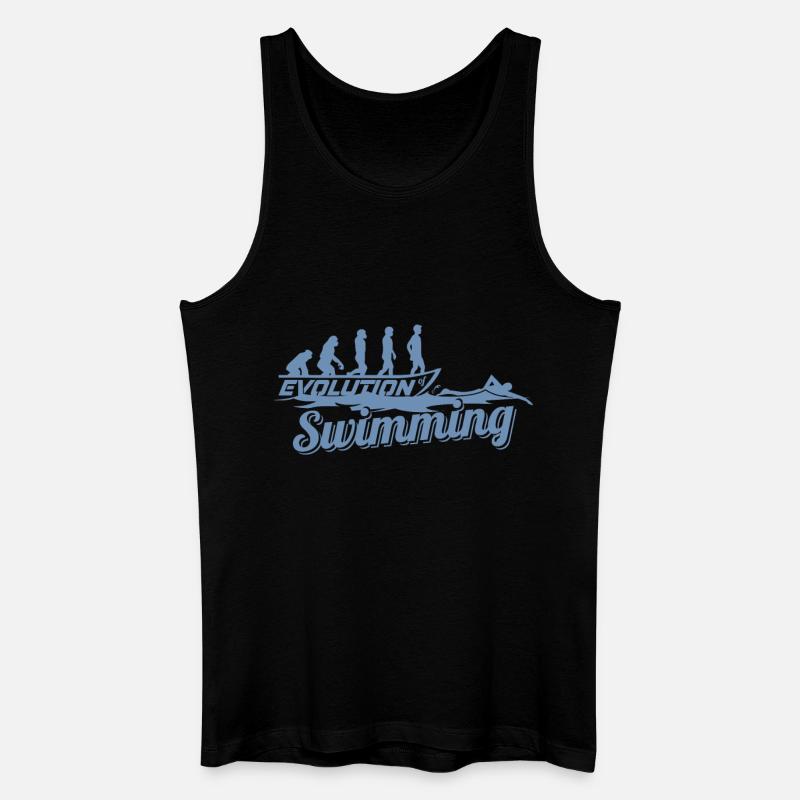 Evolution des Schwimmers der Schwimmerin - Männer Bio Tank Top - Schwarz