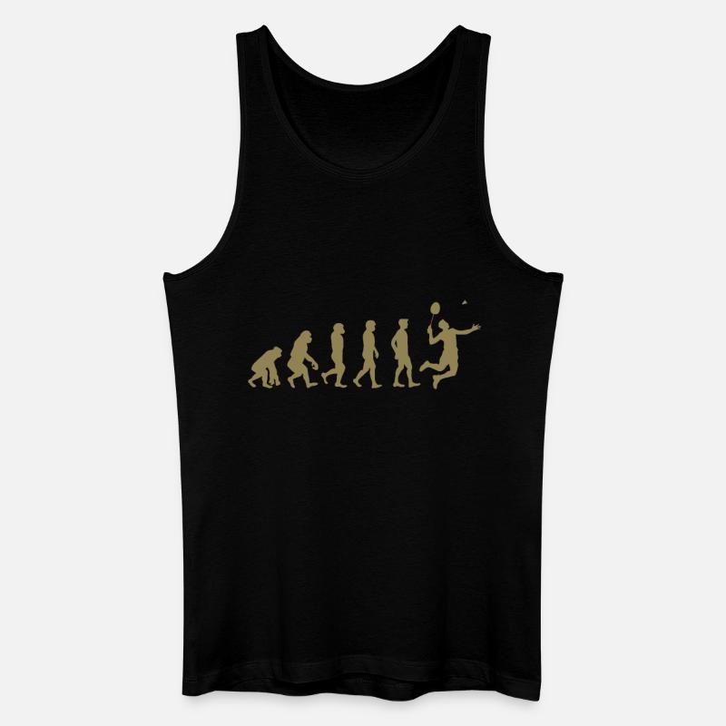 Badminton Evolution Geschenk - Männer Bio Tank Top - Schwarz