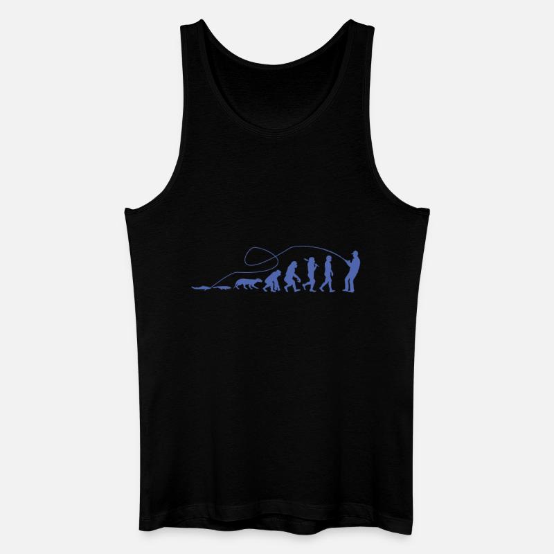 Evolution Angler TShirt - Männer Bio Tank Top - Schwarz