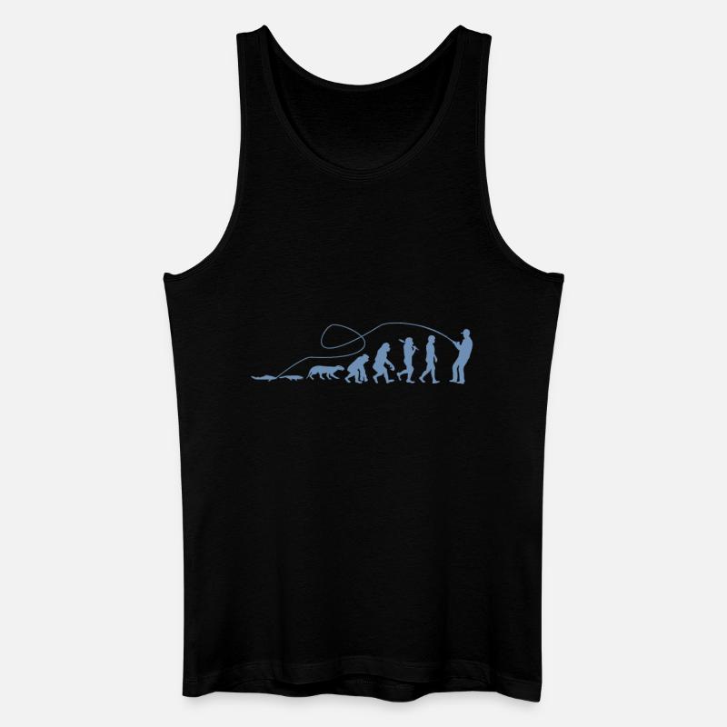 Evolution Angler TShirt - Männer Bio Tank Top - Schwarz