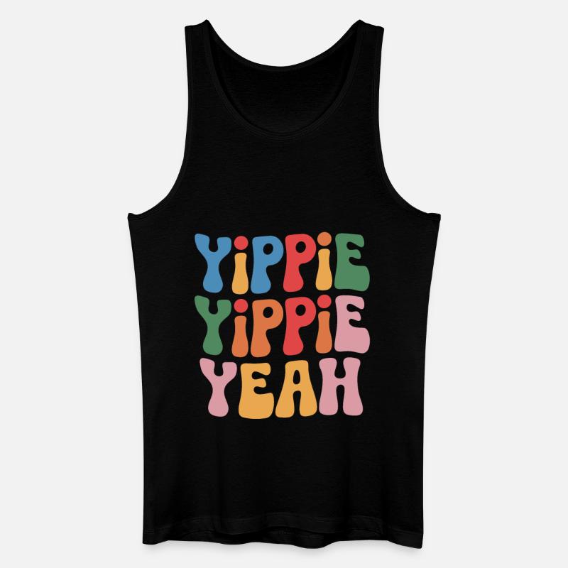 Yippie Yippie Yeah - Männer Bio Tank Top - Schwarz