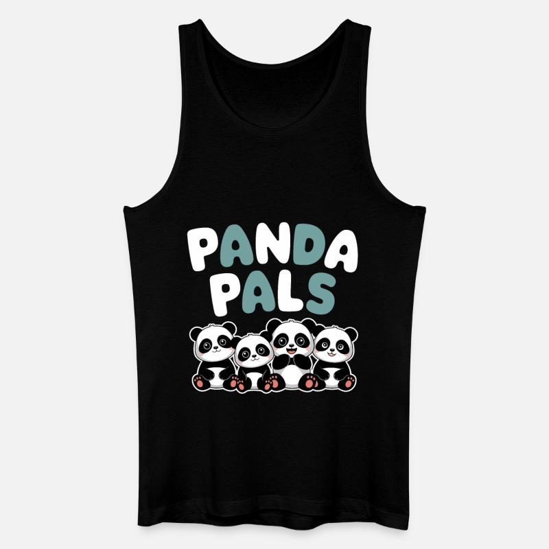 Panda Group Design Panda Pals - Men’s Organic Tank Top - black