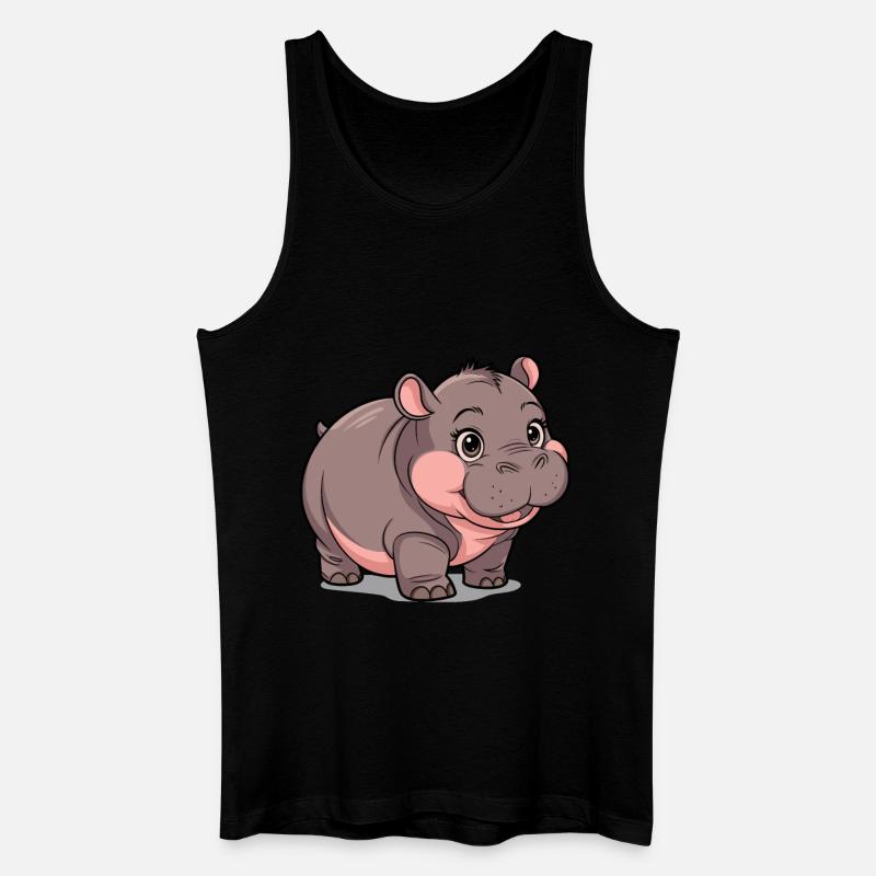 Moo Deng Nilpferd Hippo - Männer Bio Tank Top - Schwarz