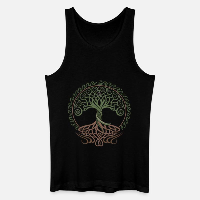 Neo Celtic Lebensbaum Symbolik - Männer Bio Tank Top - Schwarz