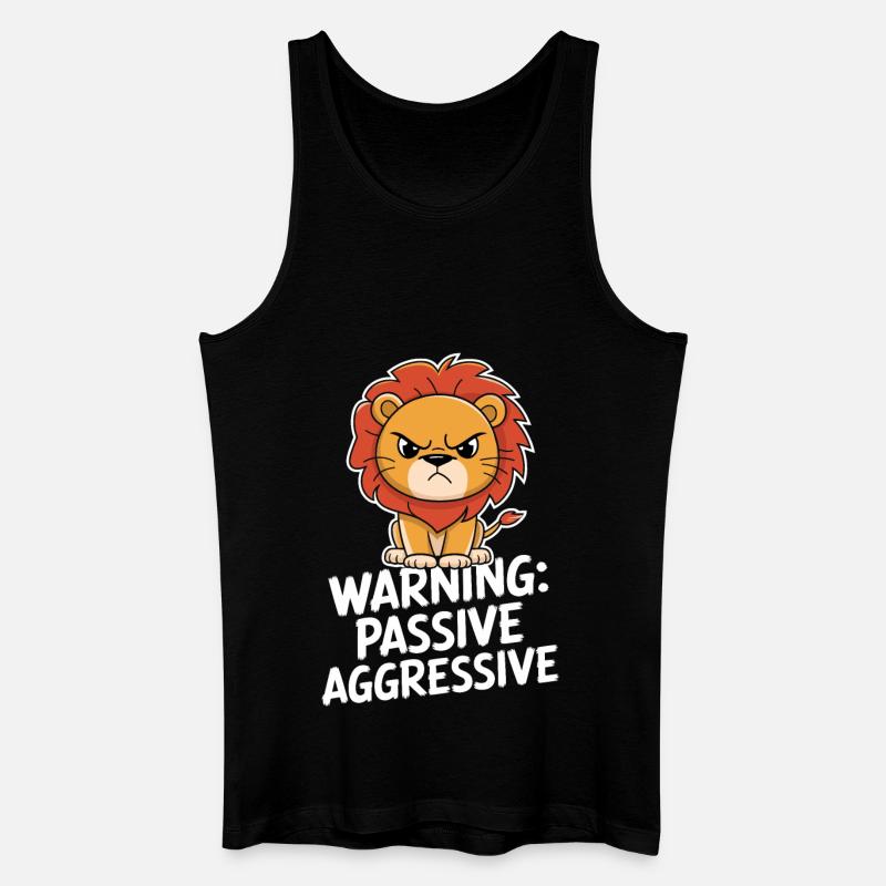 Warning: Passive, Aggressive, Leo - Men’s Organic Tank Top - black