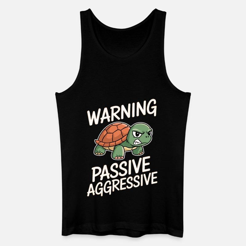 Warnung Passive Aggressive Schildkröte - Männer Bio Tank Top - Schwarz