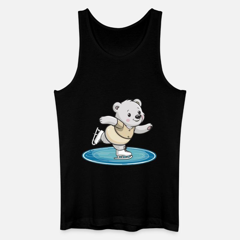 Eislaufender Bär auf Eisfläche - Männer Bio Tank Top - Schwarz