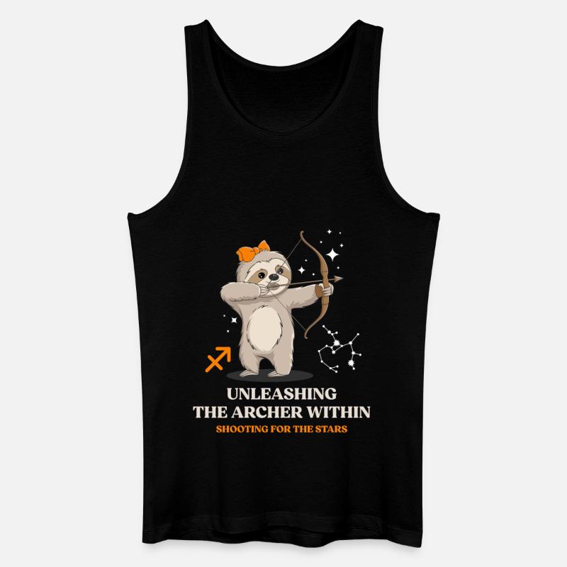 Schütze Sternzeichen Faultier: Entfessle den - Männer Bio Tank Top - Schwarz
