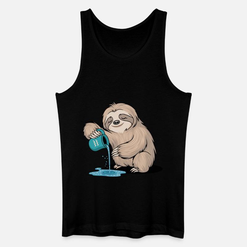 Wassermann Faultier Sternzeichen mit Wasserkrug - Männer Bio Tank Top - Schwarz