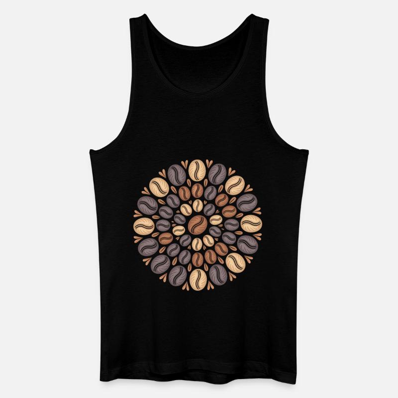 Kaffee Boho Mandala Kaffeebohnen Muster - Männer Bio Tank Top - Schwarz