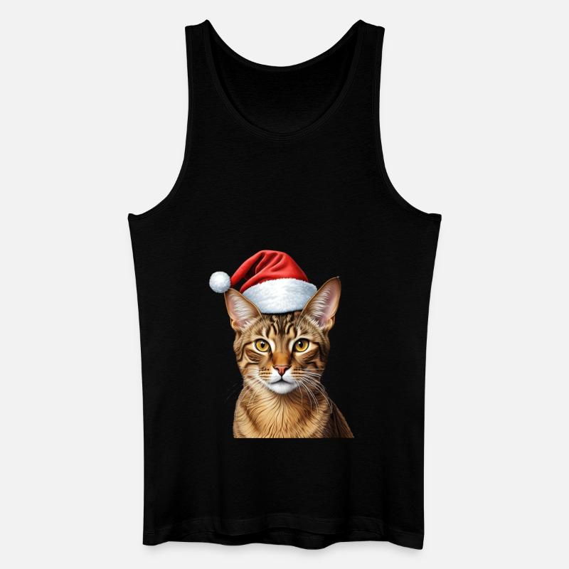 Weihnachten Abessinier Katze - Männer Bio Tank Top - Schwarz