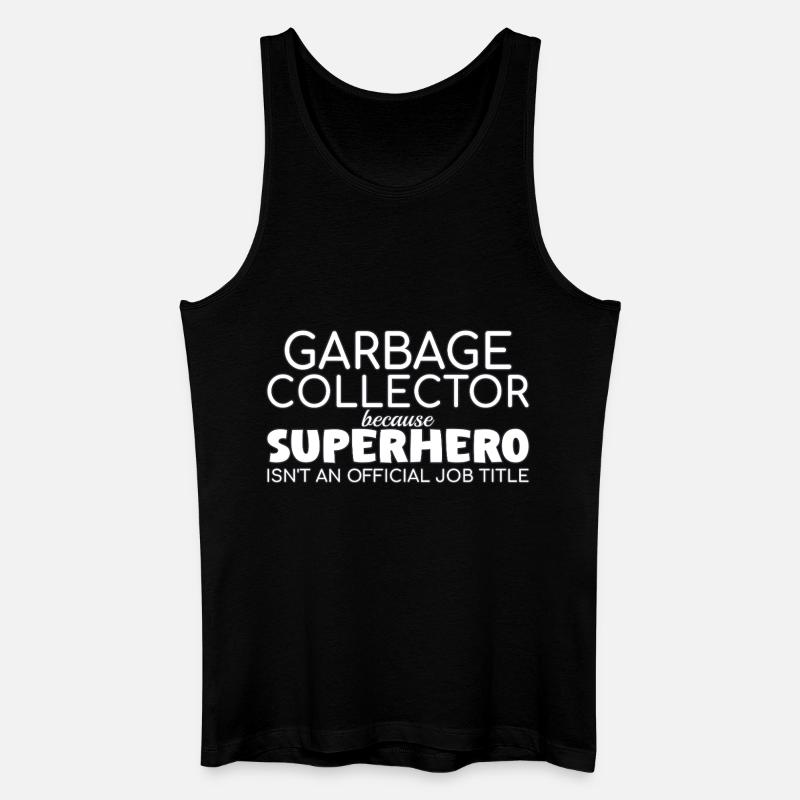 Garbage collector Superhero - Männer Bio Tank Top - Schwarz