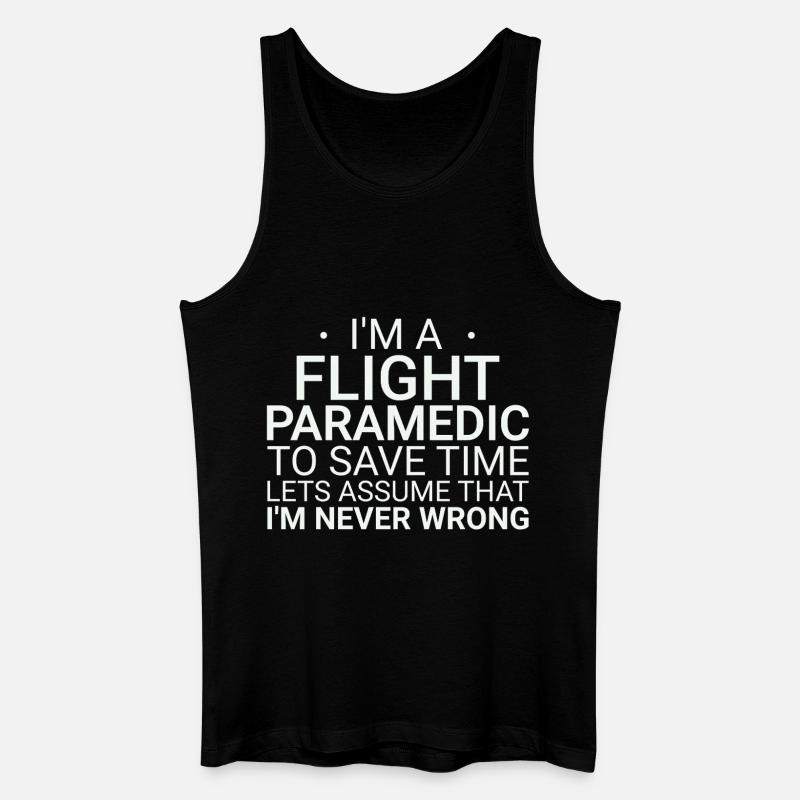 Flight Paramedic Never Wrong Luftrettung - Männer Bio Tank Top - Schwarz