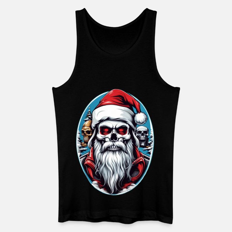 Weihnachtsmann Skull - Männer Bio Tank Top - Schwarz
