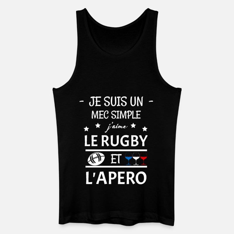 Rugby-Aperitif - Männer Bio Tank Top - Schwarz