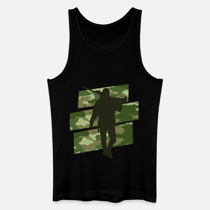 Jäger Camouflage - Männer Bio Tank Top - Schwarz