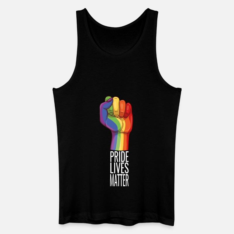 Pride Regenbogen - Männer Bio Tank Top - Schwarz