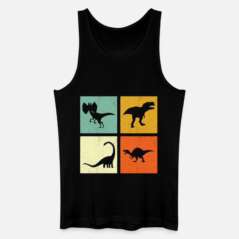 Dino Dinosaurier - Männer Bio Tank Top - Schwarz