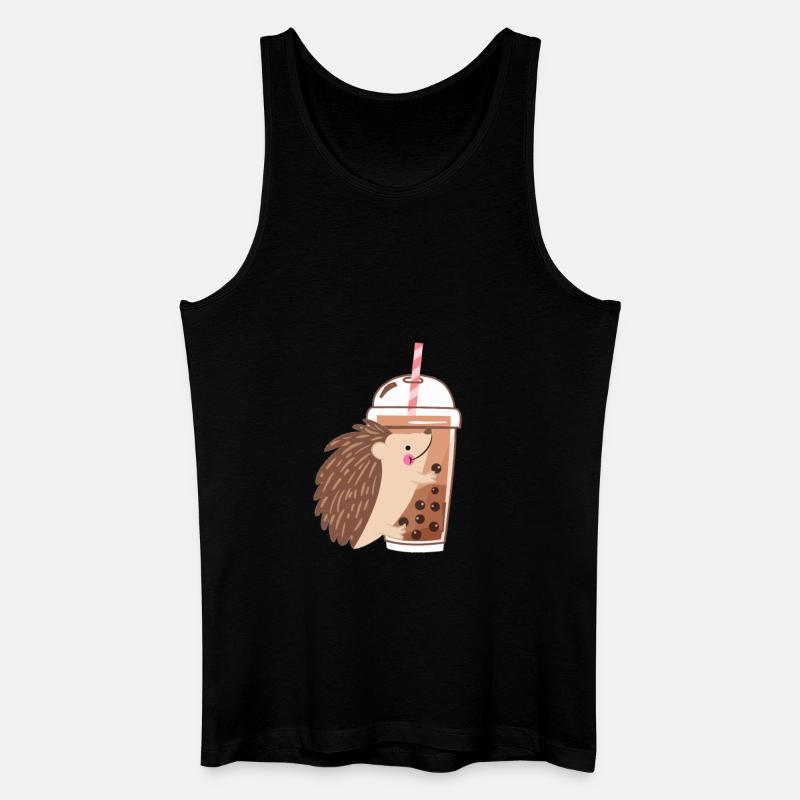 Bubble Tea Igel - Männer Bio Tank Top - Schwarz