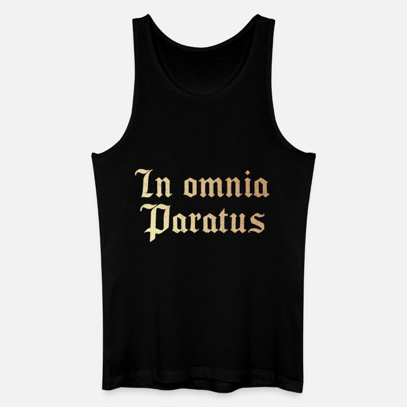 In omnia paratus - Männer Bio Tank Top - Schwarz