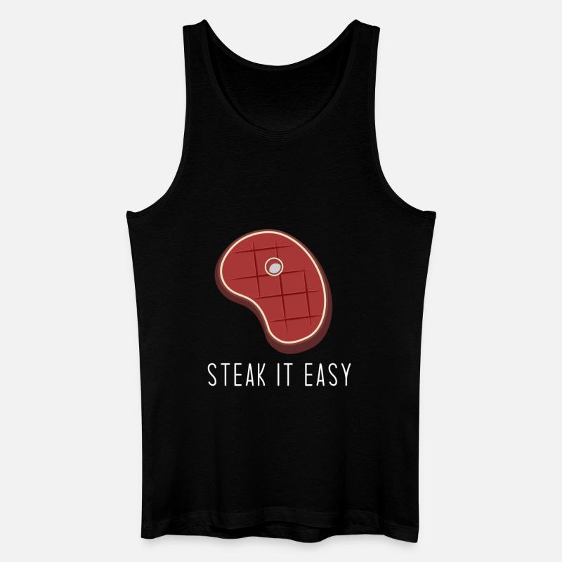 Steak it easy - Männer Bio Tank Top - Schwarz