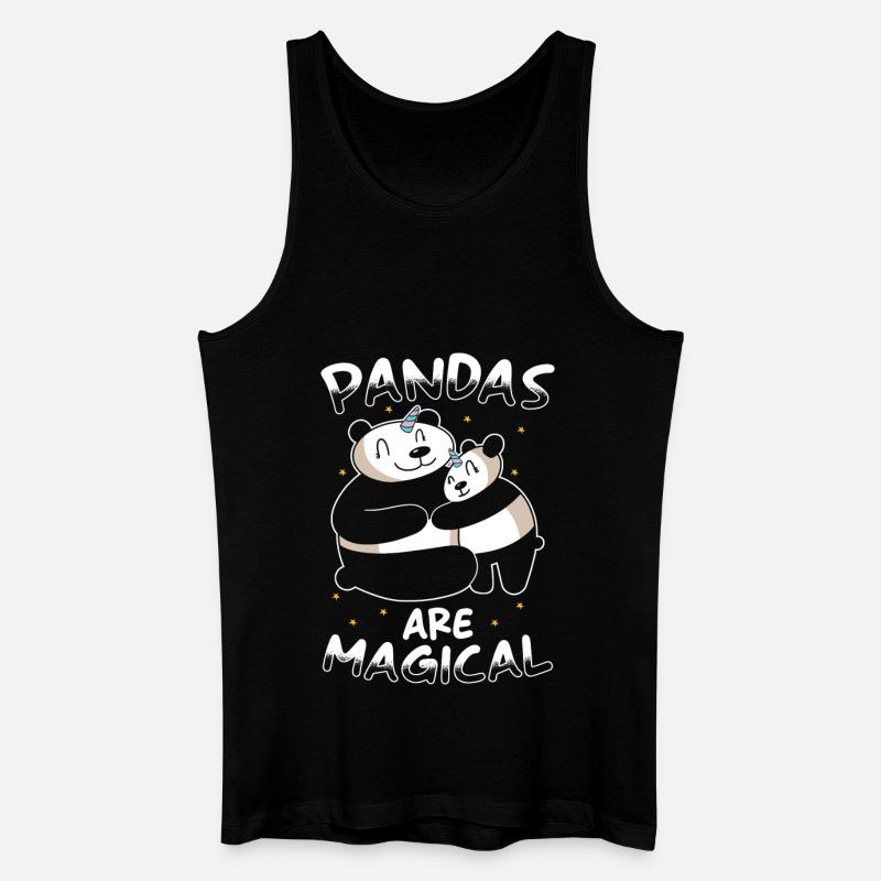 Panda Einhorn Panda - Männer Bio Tank Top - Schwarz