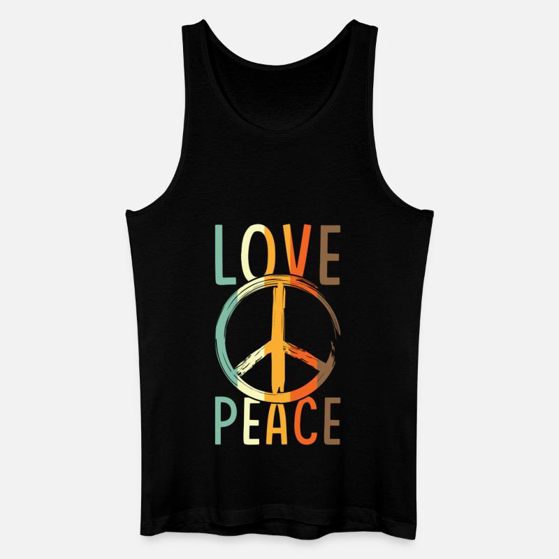 Love Peace Friedenszeichen - Männer Bio Tank Top - Schwarz