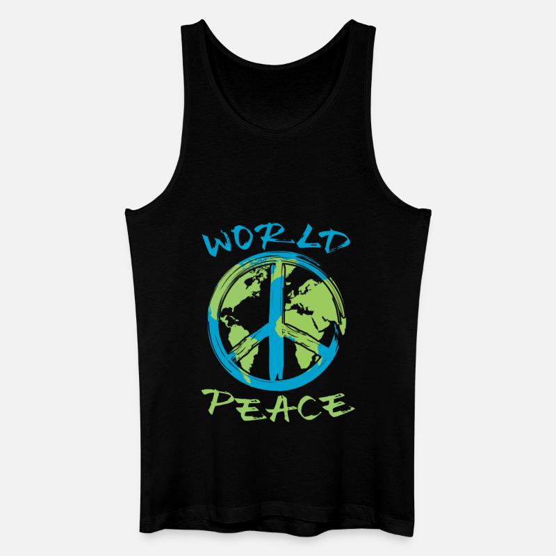Weltfrieden Erde Planet Friedenszeichen - Männer Bio Tank Top - Schwarz