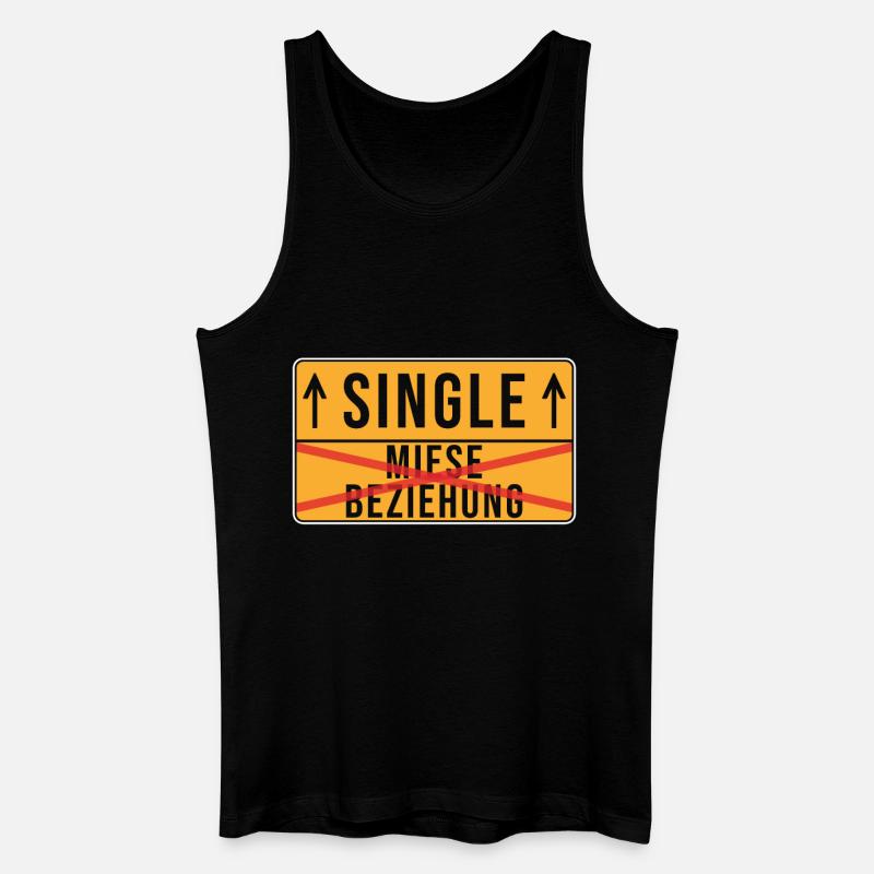 Single - Männer Bio Tank Top - Schwarz
