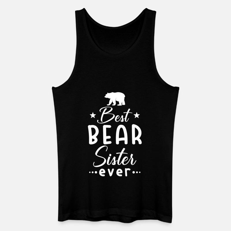 Schwester Bären Schwester - Männer Bio Tank Top - Schwarz