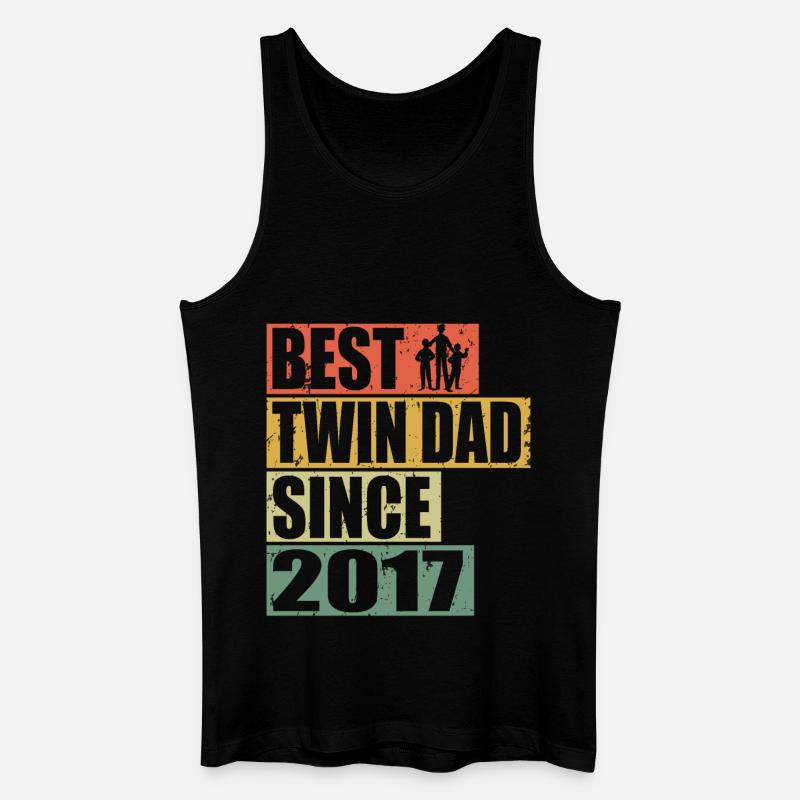 Zwillinge Vater Zwillingsvater seit 2017 - Männer Bio Tank Top - Schwarz