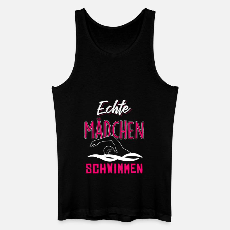Echte Mädchen schwimmen - Männer Bio Tank Top - Schwarz