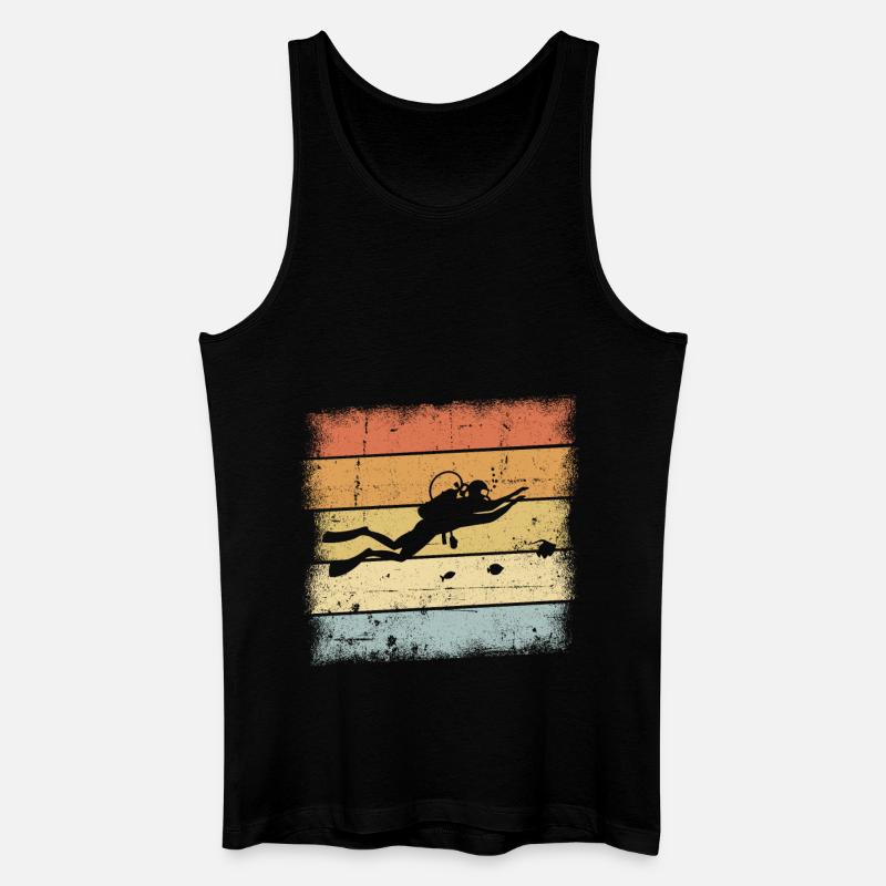 Tauchen Retro - Männer Bio Tank Top - Schwarz
