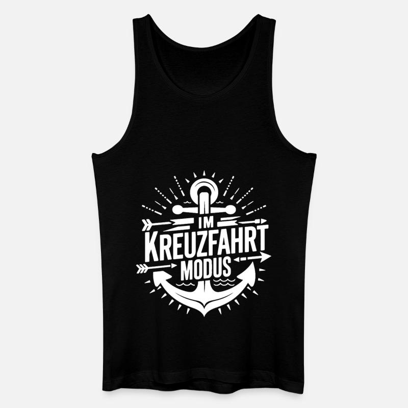 Kreuzfahrt Modus | Anker & Abenteuer" - Männer Bio Tank Top - Schwarz