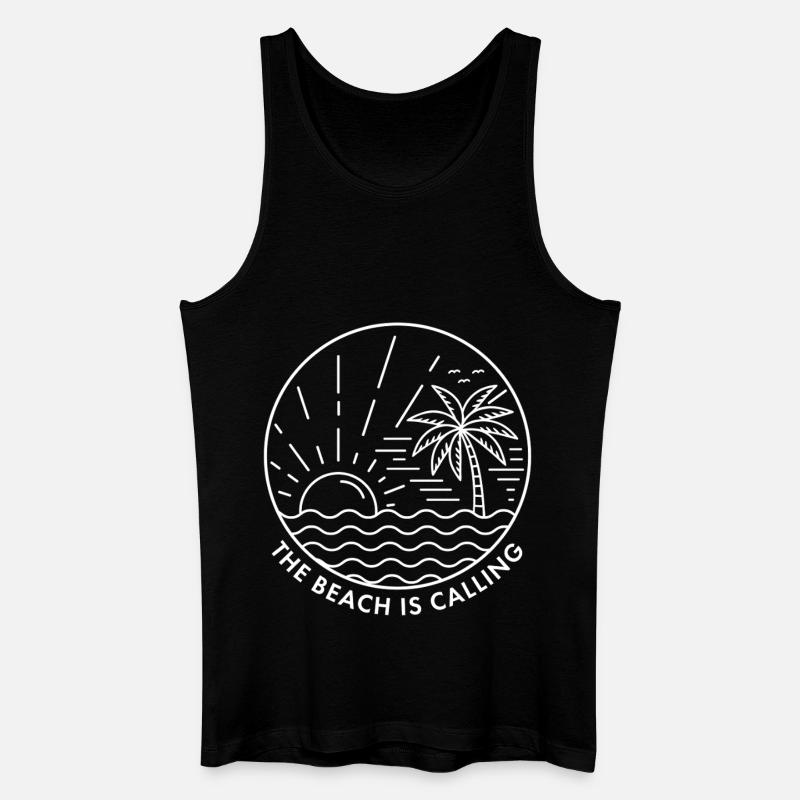 Der Strand ruft - Männer Bio Tank Top - Schwarz
