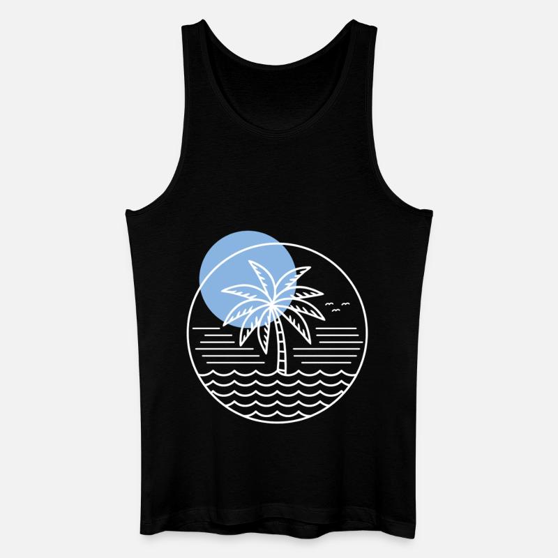 Palmen-Kreis - Männer Bio Tank Top - Schwarz