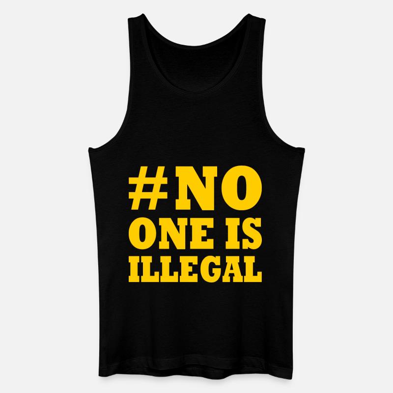 no one is illegal - Männer Bio Tank Top - Schwarz