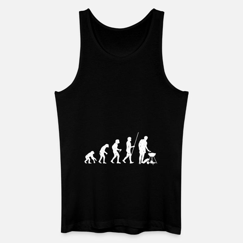 BBQ Evolution Grillen Barbecue Geschenkidee - Männer Bio Tank Top - Schwarz