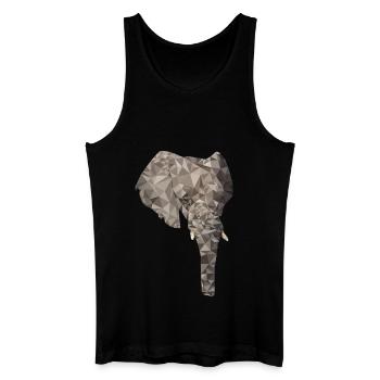 Elephant Polygon - Men’s Organic Tank Top - black - Front