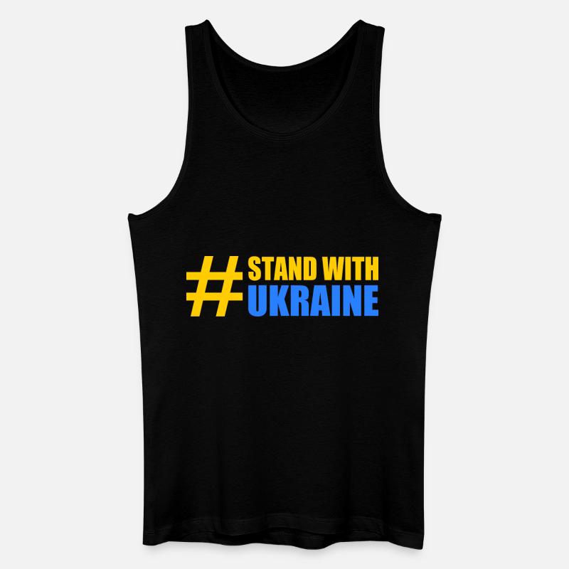 stand with ukraine - Männer Bio Tank Top - Schwarz